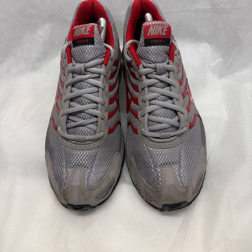 Nike Air Men's Athletic Shoes in Gray and Red - Picture 2 of 4